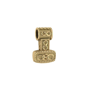 Celtic Thor's Hammer Solid Gold Slider Pendant GTP181 - Jewelry